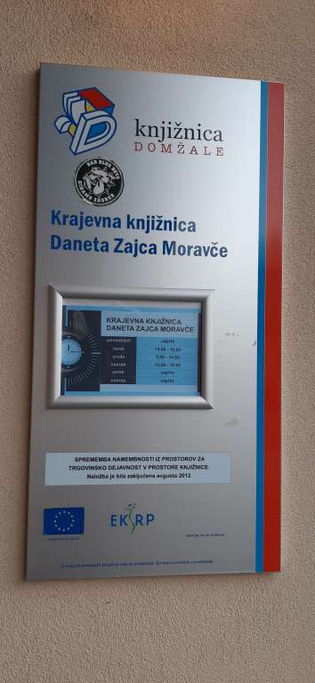 Tabla Krajevna knjižnica Daneta Zajca, Moravče